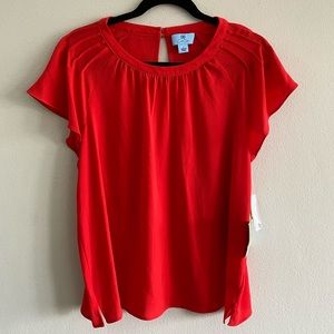 CeCe Cherry Red Cap Sleeve Top